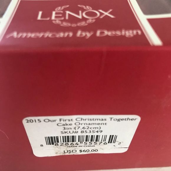 Lenox Ivory 2015 Wedding Cake 
Our First Christmas Together Hanging ornament NEW - Picture 11 of 14